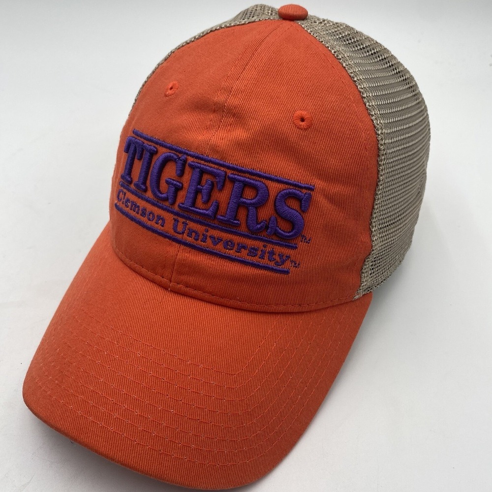 Clemson Tigers The Game Split Bar Hat Orange SnapBack Mesh Trucker Cotton LNC